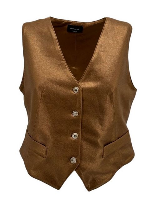 gilet donna in jersey spalmato bronzo Good match | AV0239U19